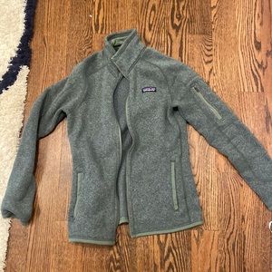 Patagonia zip up, dark green, XS